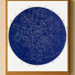 Vintage Celestial Star Map - 300 DPI Sofortiger digitaler Download - Antike Konstellationskarte - Astronomie Wandkunst - Nachthimmel zum Ausdrucken