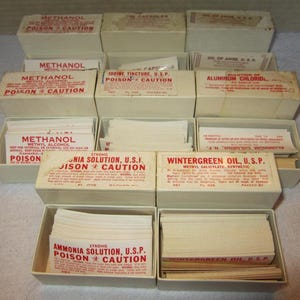 100s Apothecary Bottle Labels 20 Styles Pharmacy Ephemera Boxes Poison Alcohol