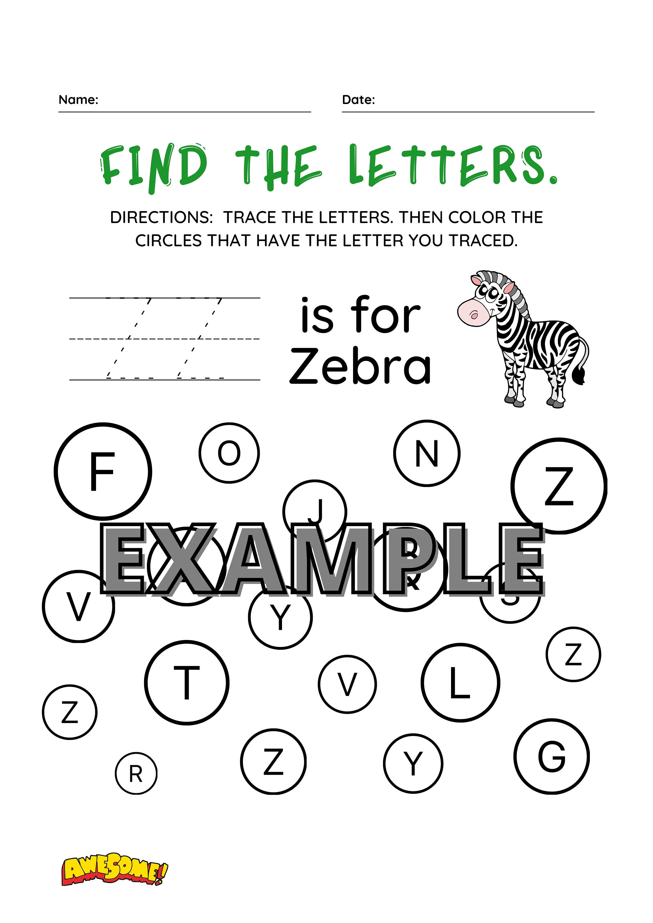 ABC Find Trace & Color. Alphabet Tracing Worksheets. Printable | Etsy