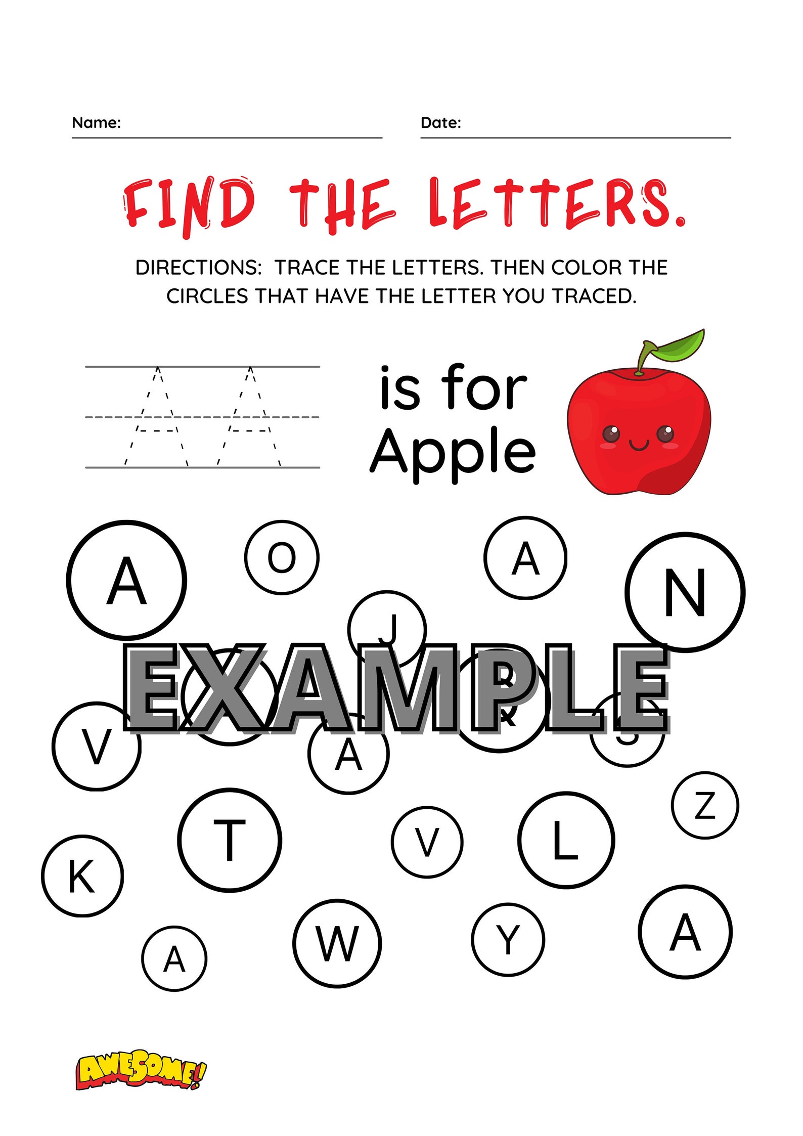 ABC Find Trace & Color. Alphabet Tracing Worksheets. Printable | Etsy