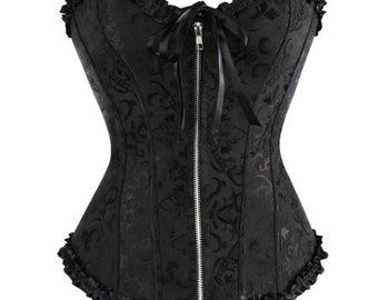 Women's overbust corset - black, white and black/red