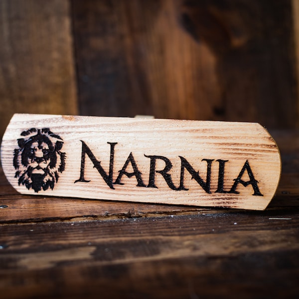 Narnia Laser Engraved Cedar Sign