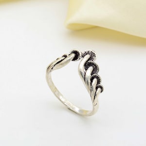 Vintage Mushroom Ring | Antique Silver Fungi Ring | Cottage core Nature Jewelry | Boho Forest Ring | Fairy core Aesthetic Gift, Women&#39;s gift