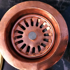 Removable Copper Kitchen Sink Drainer – Handmade Sink Strainer Basket, Drain Protector