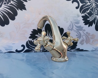 Single Hole Brass Faucet Bathroom Sink, Unlacquered Brass Vanity Faucet, Basin Bathroom sink Faucet