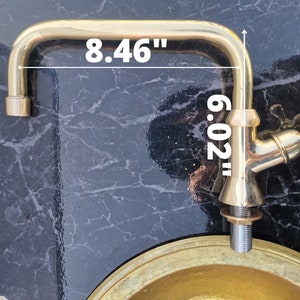 Unlacquered Brass Single Hole Water Dispenser Faucet | Single Handle Authentic Brass Kitchen Faucet - Water Filtration Tap