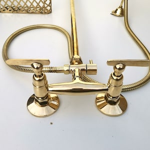 Solid Brass Rainfall Shower System: Exposed Spa Shower Head & Handheld