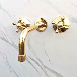 Brass Wall Faucet For Bathroom | Wall Mounted Bathroom Faucet Sink