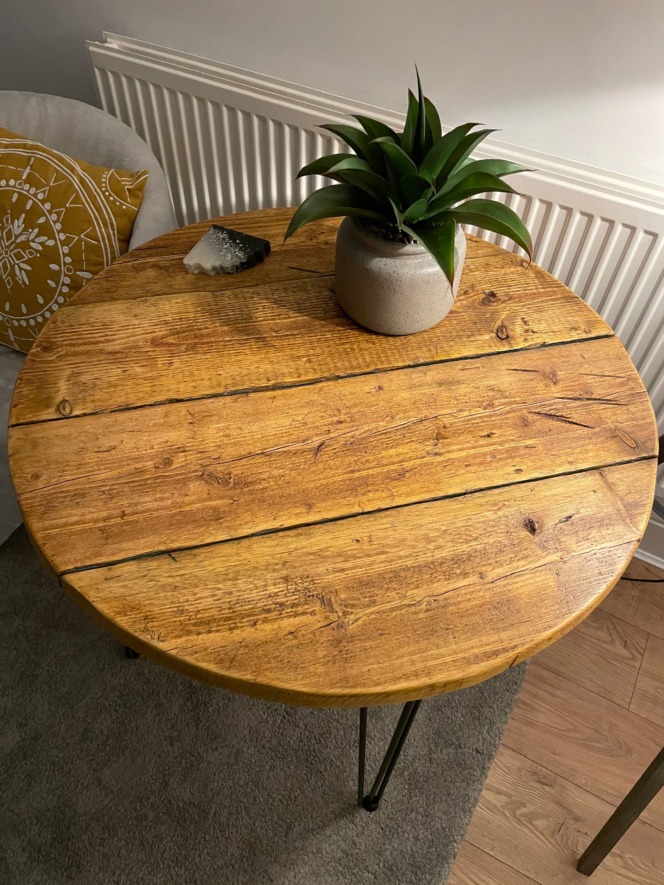 Reclaimed Wood Rustic Round Table Etsy UK