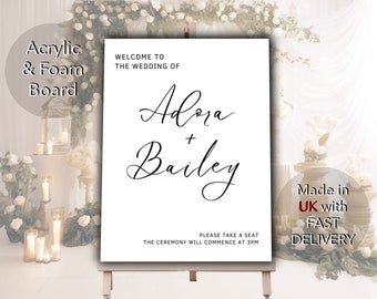 Minimalist Wedding Welcome Sign | Printed Foamex or Acrylic