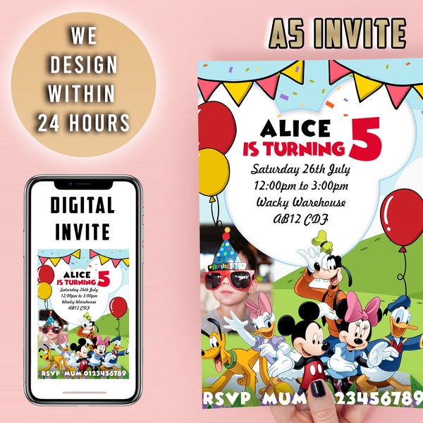 Mickey and Minnie Mouse Invitations Etsy Australia
