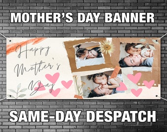 Personalized Mother's Day Photo Banner, Custom Printed Design