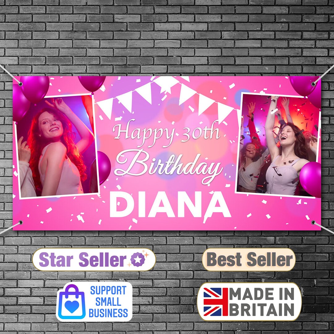 6 Happy Birthday Banner Printing Printed Customised Celebration