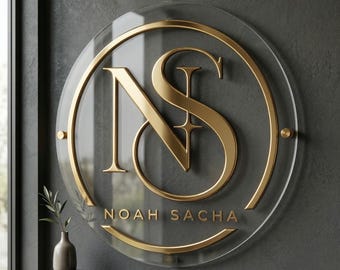 Custom Round Acrylic Business Sign, 3D  Logo Wall Art Indoor