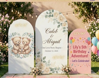 Custom Arch Backdrop Sign, Foamex Correx Event Panel, Personalized Party Banner