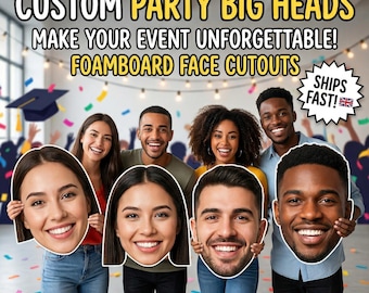 Custom Big Head Face Cut Out,  Personalized Sign, Foamboard Photo Prop, Funny Event Decor, Wedding, Birthday, Bachelorette, Waterproof