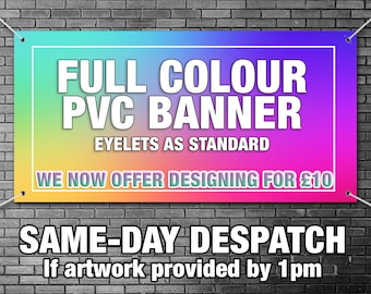 Custom Full Colour PVC Banner Printing | Any Size Advertising, Business, Event, Birthday