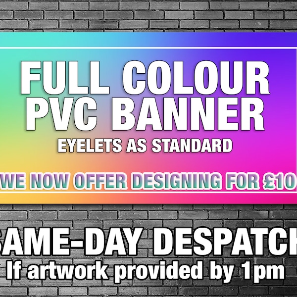 Custom Banner Printing | 500gsm Any Size Advertising Birthday Christening Logo Personalised