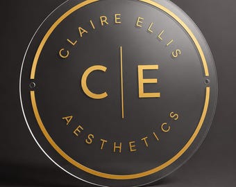 Your Custom Acrylic Business Sign, 3D  Logo Wall Art Indoor, Round Logo Sign