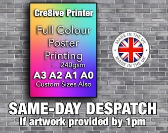 Full Color Poster Printing | Custom Size, 260gsm Gloss