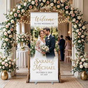 Custom Wedding Roll Up Banner, Entrance Display, Retractable Event Sign