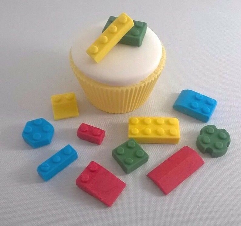 32 Edible Sugarpaste Bricks Cupcake/birthday Cake Toppers Etsy