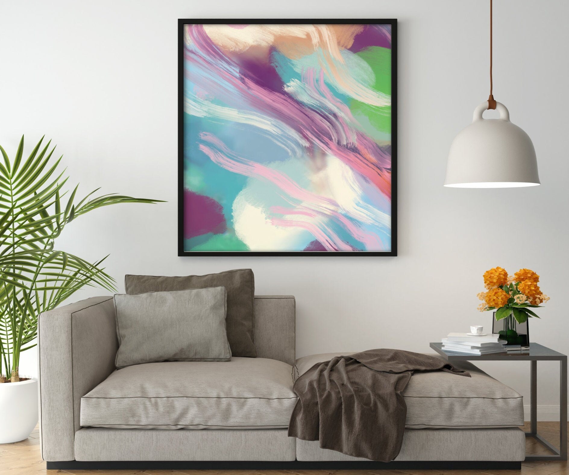 Printable Abstract Wall Art bold and colourful design high Etsy