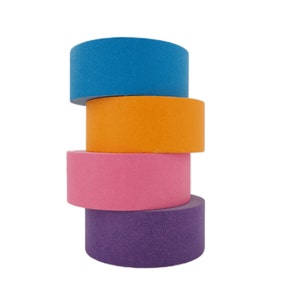x4 Colourful Recyclable Paper Tape- 1 each of pink, purple, orange & blue. Plastic free, 48mm Width, Eco-Friendly Self Adhesive Packing Tape