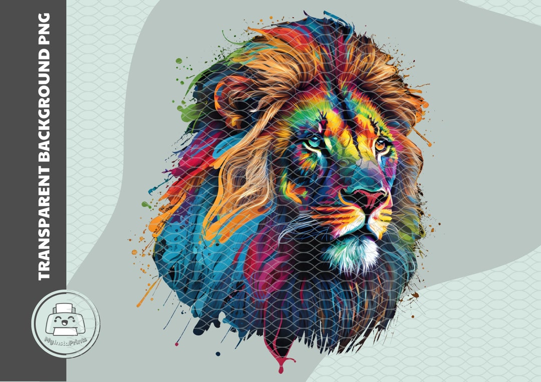 Watercolor Lion Png Lion Sublimation Design Lion Png Lion Etsy