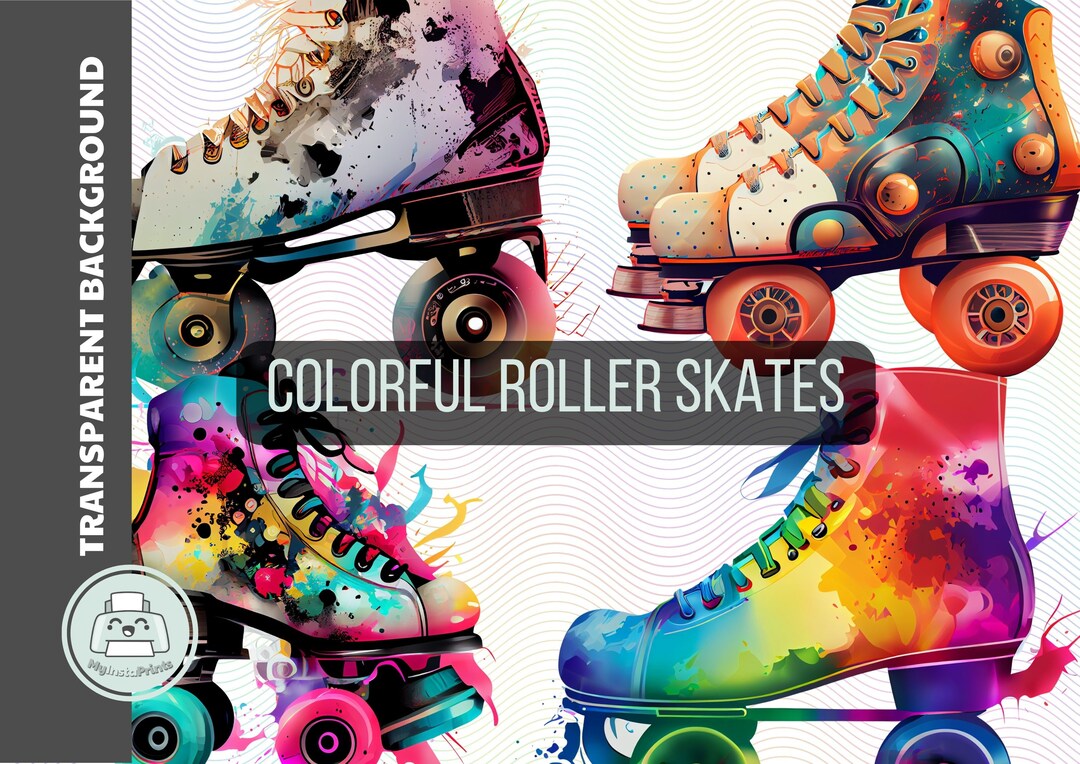 Roller Skates Clipart Party Clipart Colorful Roller Skate PNG Girls