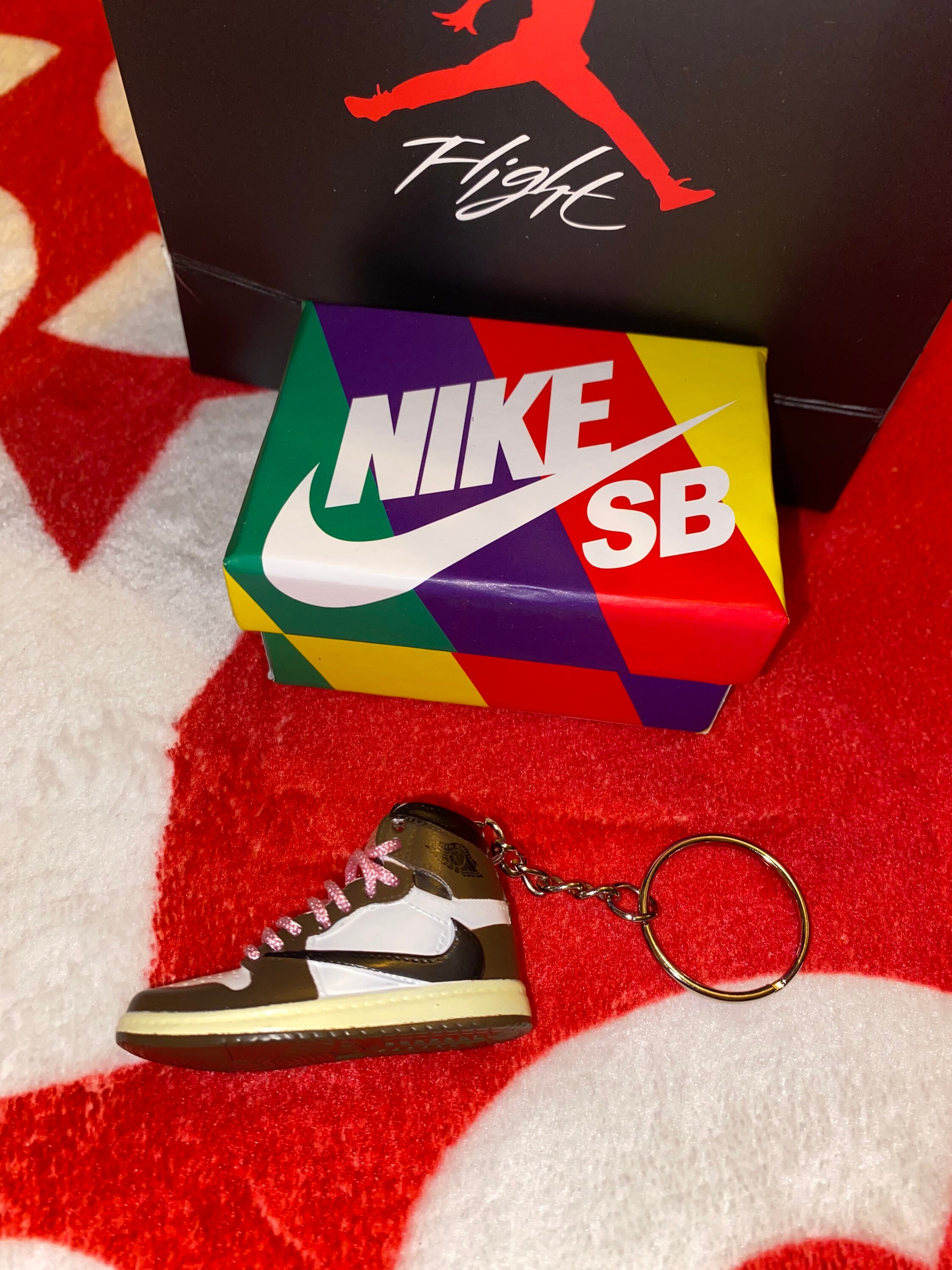 Nike inspired shoe trainer sneaker key chain Jordan 3D swoosh Etsy