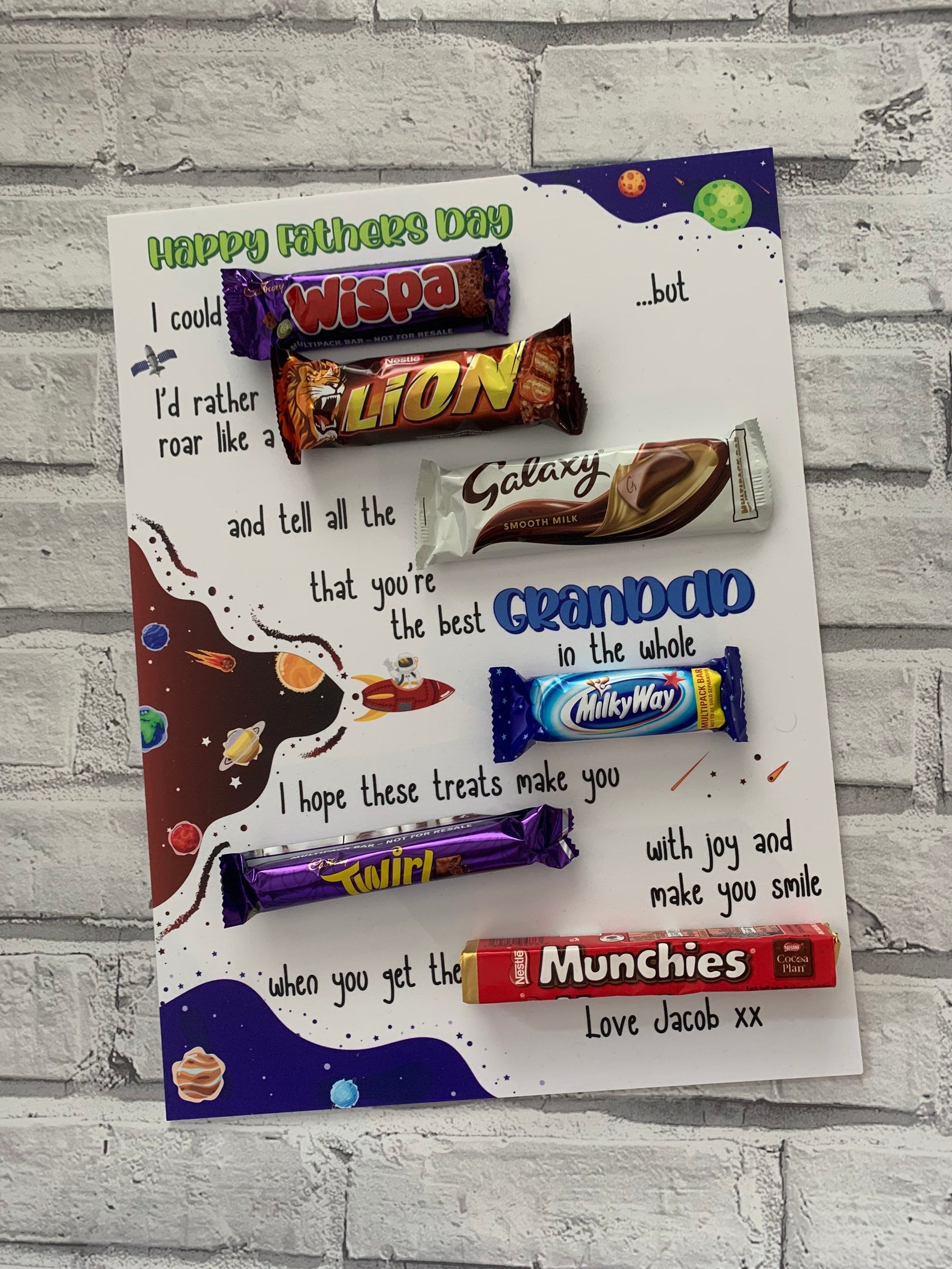 Personalised Fathers Day Chocolate Message Board Personalised Etsy UK
