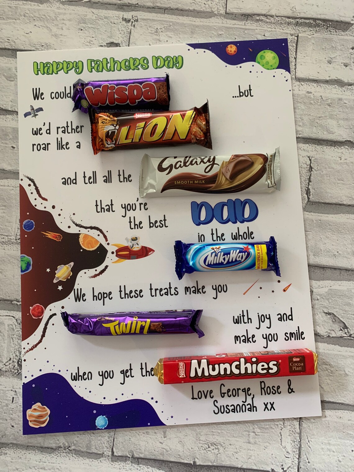 Personalised Fathers Day Chocolate Message Board Personalised Etsy UK