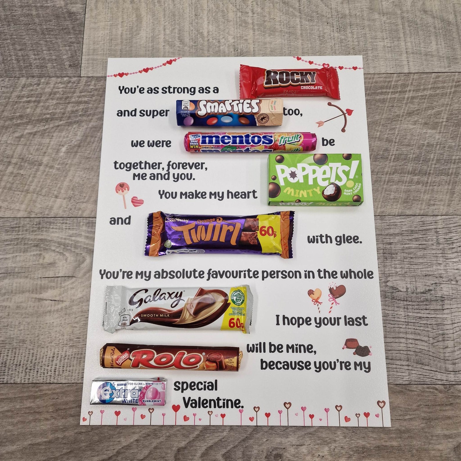 Personalised Valentines Chocolate Message Board Personalised Etsy UK