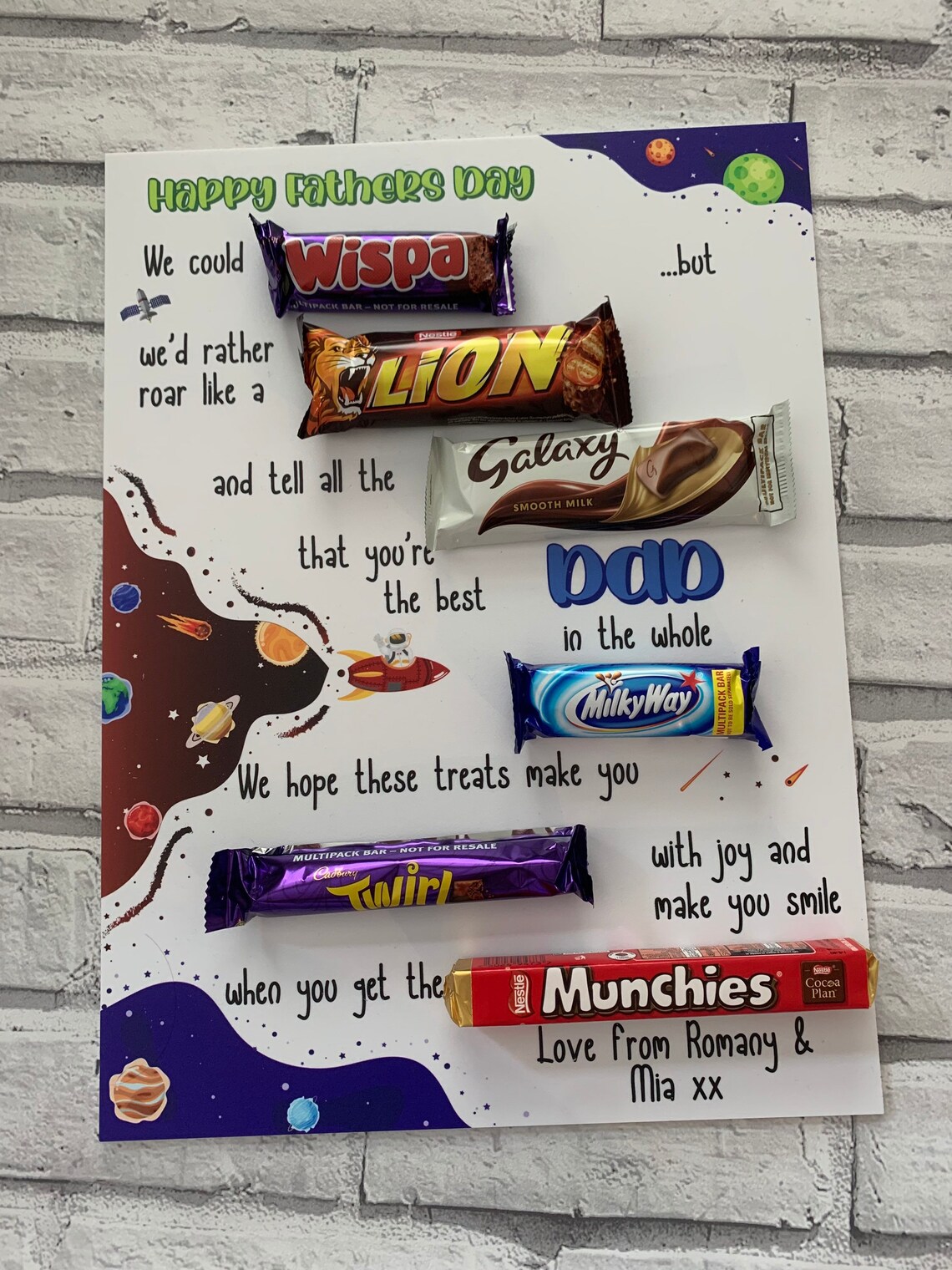 Personalised Fathers Day Chocolate Message Board Personalised Etsy UK