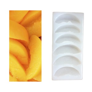 Realistic 6 Slices of Peach Silicone Mold. For Wax | Soap |  Castings| Not Food Grade