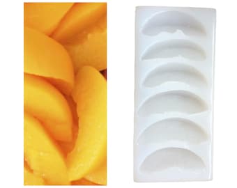 Realistic 6 Slices of Peach Silicone Mold. For Wax | Soap |  Castings| Not Food Grade