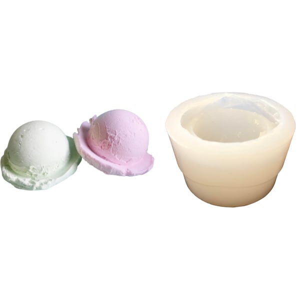 1 moule en silicone réaliste pour cuillère à crème glacée | Moule à savon alimentaire | Moule à bougie en cire en forme de crème glacée | Pas de qualité alimentaire