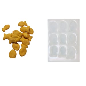 Golden Fish Cracker Shapes Silicone Mold| Snack Shape Silicone Mold| Soap Mold| Candle Mold | Mold for Wax| Mold for Resin