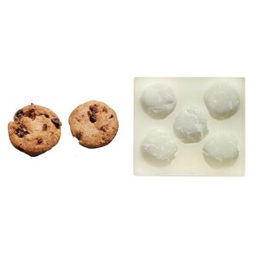 5pc Realistic Mini Chocolate Chip Cookie| Dessert Shape Silicone Mold| Soap| Candle | Mold for Wax| Mold for | Not Food Grade