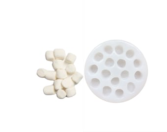 16Pc Mini Marshmallow Silicone Mold- Realistic Marshmallow Mold| Candle| Soap Embeds| | Not Food Grade