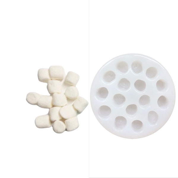 16Pc Mini Marshmallow Silicone Mold- Realistic Marshmallow Mold| Candle| Soap Embeds| | Not Food Grade