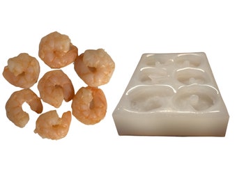 Cooked Shrimp Silicone Mold. No Head with Tail OFF |For Candle| Soap Embeds Mold. Mold for Wax| Not Food Grade