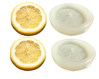 2 Realistic Lemon Slices Silicone Molds | Wax, Soap, Clay Embeds (Not Food Grade)