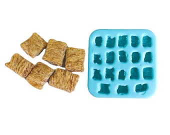 18pc Frosted Wheat Squares Cereal Silicone Mold| Dessert Shape Silicone Mold| Soap| Candle | Mold for Wax| Mold for | Not Food Grade