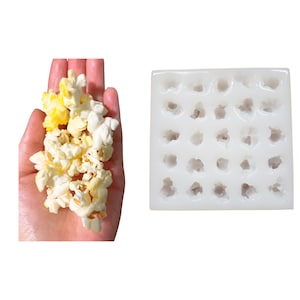 25pc Popcorn shape silicone mold, realistic food shape for soap candle embeds mold,Mold for wax,candle and soap| Not Food Grade