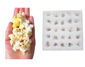 25pc Popcorn shape silicone mold, realistic food shape for soap candle embeds mold,Mold for wax,candle and soap| Not Food Grade