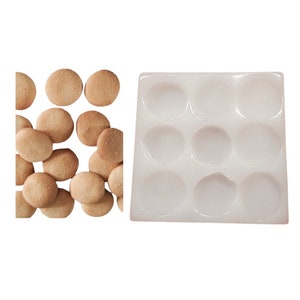 9 pc Mini Vanilla Wafer Cookie Silicone Mold. Realistic Wafer Food Shape Mold | Platinum Silicone Mold for Wax| Soap| Not food grade.
