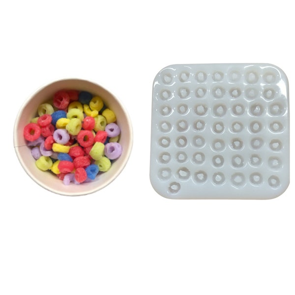 50 Pc Fruity Rings Type Cereal Silicone Mold. For | Wax| Candle Embeds| Soap Silicone Mold|| Not Food Grade