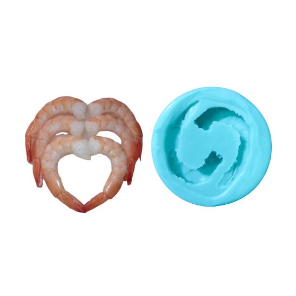 2pc Shrimp Silicone Mold. No Head with Tail On |For Candle| Soap Embeds Mold. Mold for Wax, & | Not Food Grade